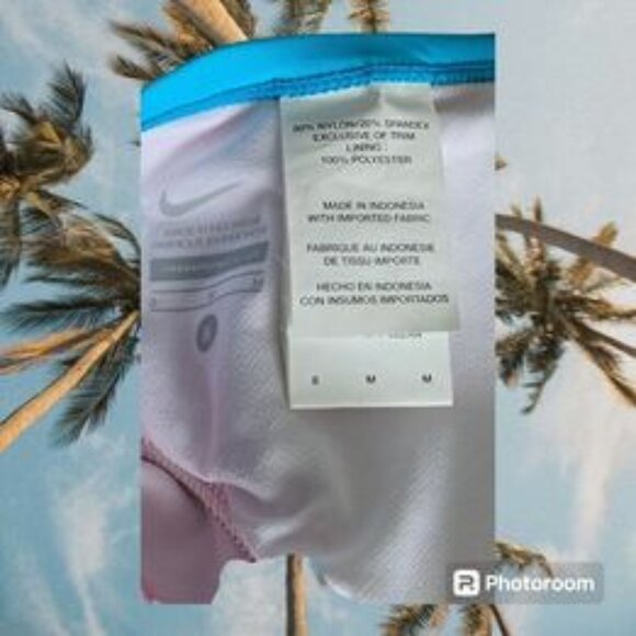 Women's Nike Swimsuit One Piece Size 8 M Red & White Striped Blue Trim Logo EUC - Picture 7 of 7